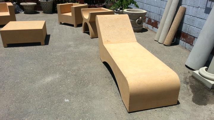 Hospitality outdoor furniture concrete sun lounge